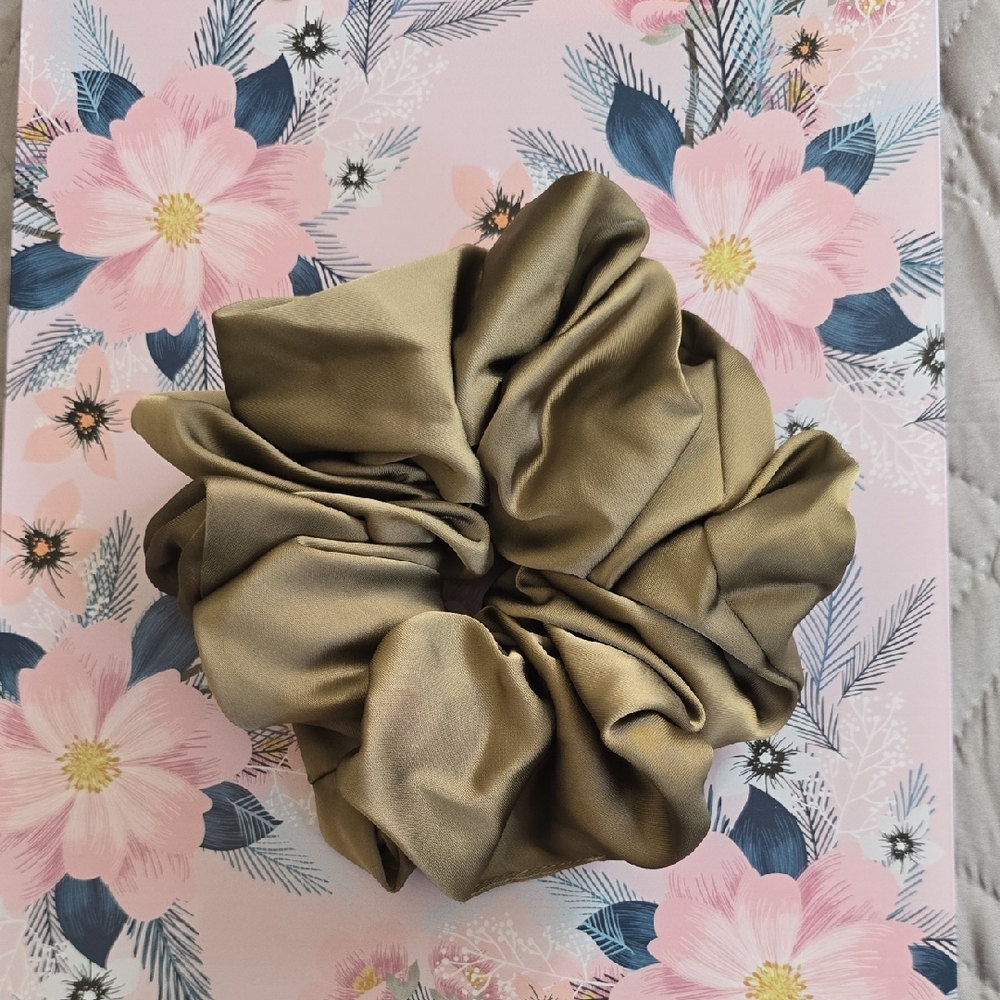 Elegant  Oversized Olive Green Scrunchie